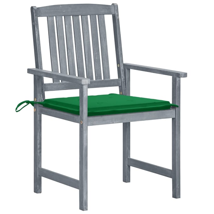 vidaXL - Tuinstoelen - 6 - st - met - kussens - massief - acaciahout - grijs
