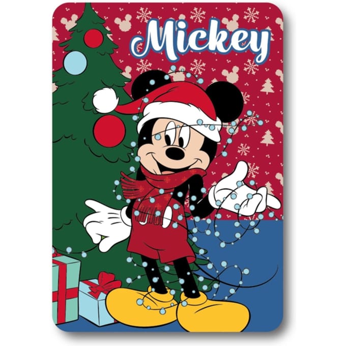Mickey Mouse Lights Christmas Fleece deken 100 x 140 cm