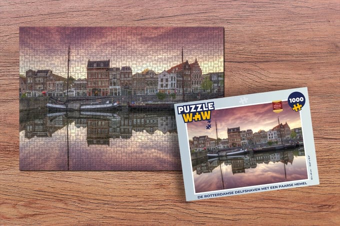Puzzel Rotterdam - Boot - Reflectie - Legpuzzel - Puzzel 1000 stukjes volwassenen
