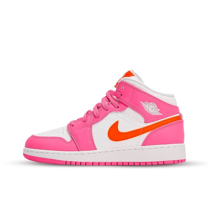 Air Jordan 1 Mid Pinksicle Safety Orange (GS) - Maat 35.5