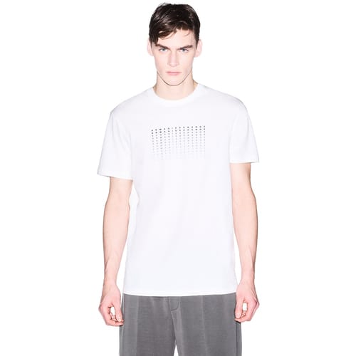 Armani Exchange Slim Brand Repeat Graphic T-Shirt, Wit