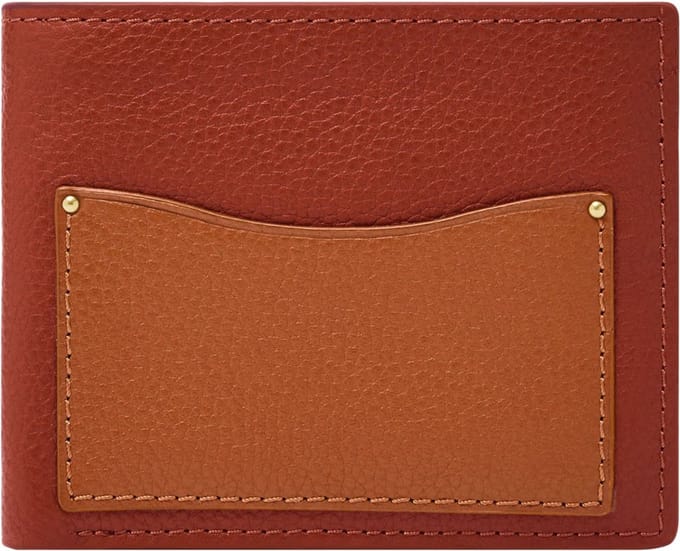 FOSSIL Portemonnee Anderson Large Coin Pocket Bifold Orange Multi Oranje