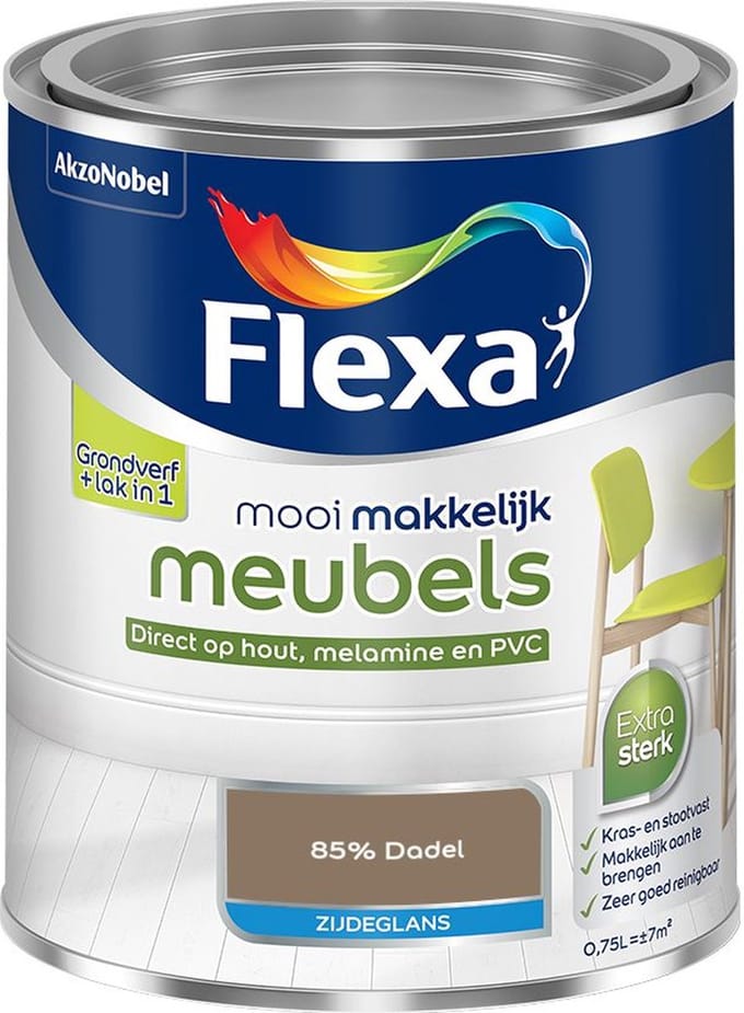 Flexa - Mooi Makkelijk Meubels Zijdeglans - 85% Dadel - Mengverf - 750 Ml
