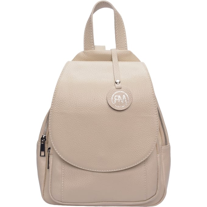 Roberta M Beige Rundleer Tas