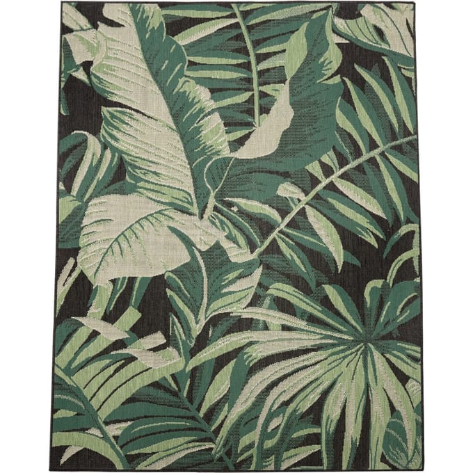Binnen- en buitenkleed Ostenza zwart 80x250 cm