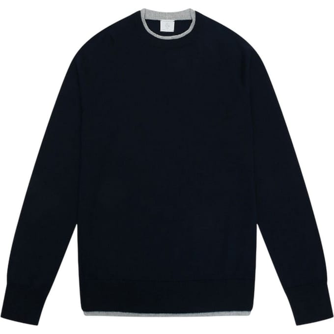 shirts man Eleventy - Crewneck breien - blauw