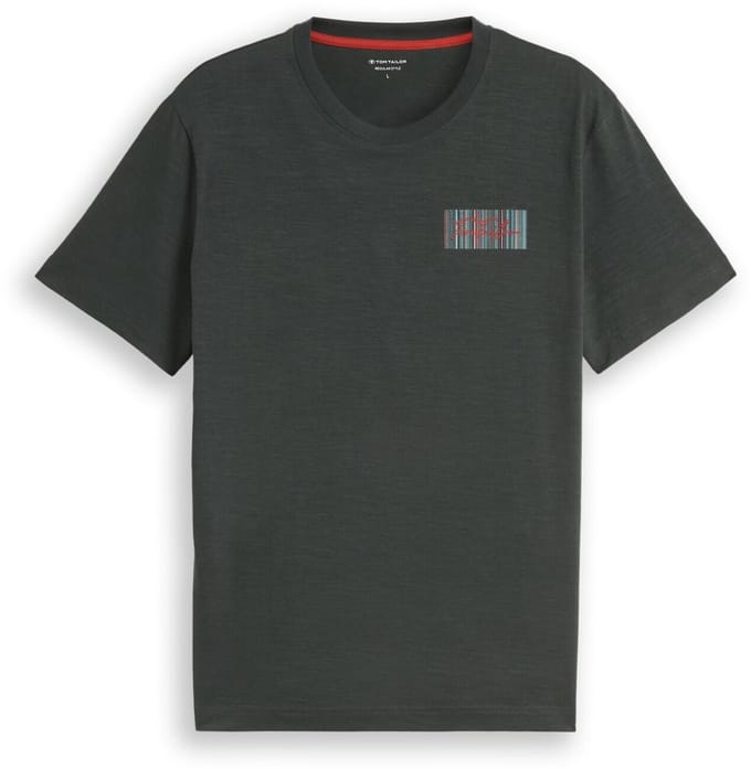 Tom Tailor - T-shirt met logoprint - Maat XXL - Darkest Olive