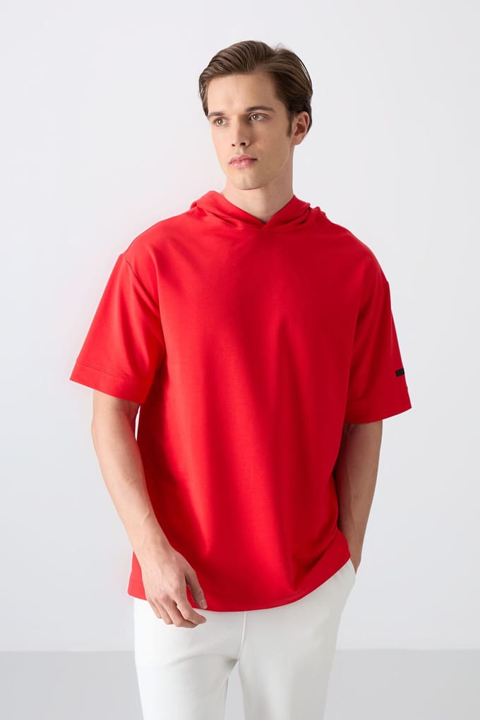 Oversized Hooded Korte Mouwen T-Shirt