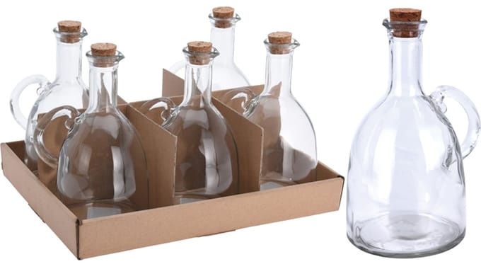 Excellent Houseware glazen olie- en azijnfles 500ml transparant keuken.