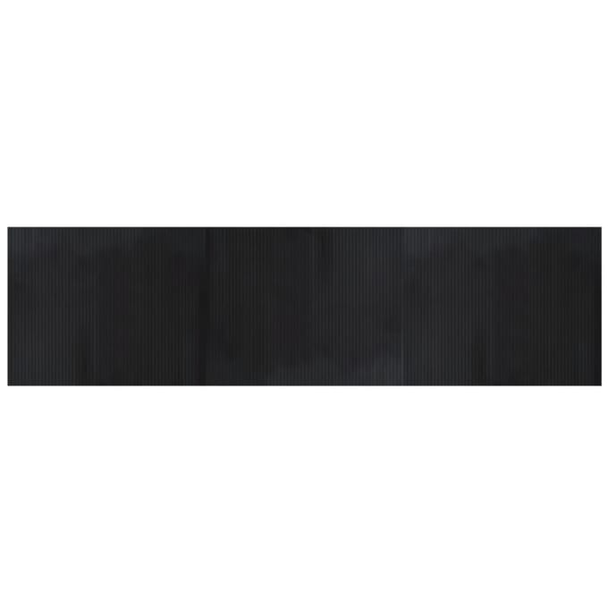 vidaXL - Vloerkleed - rechthoekig - 80x300 - cm - bamboe - zwart