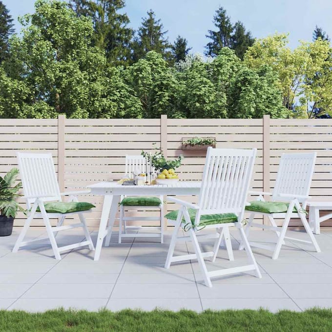 vidaXL - Stoelkussens - 4 - st - bladpatroon - 40x40x7 - cm - stof