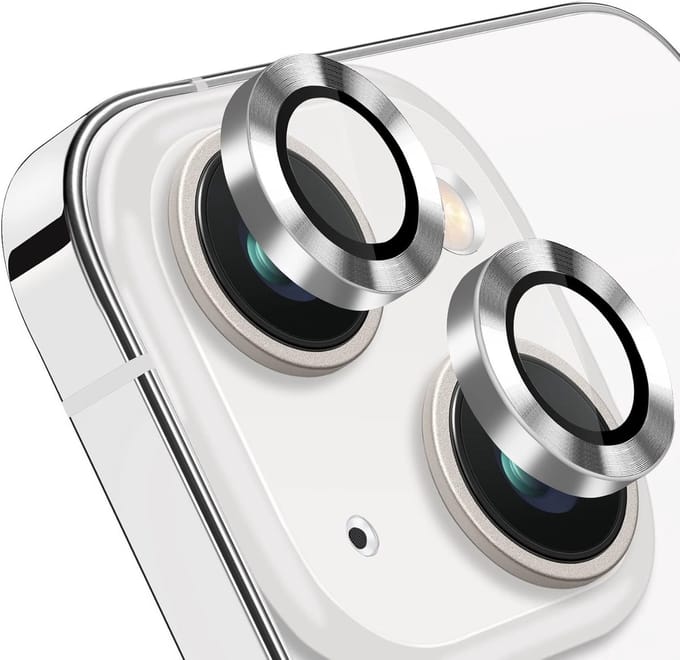 Camera lens beschermer Geschikt voor: iPhone 12 - Premium HD Clear Tempered Glass Lens Cover Protector [Case Friendly] Zilver