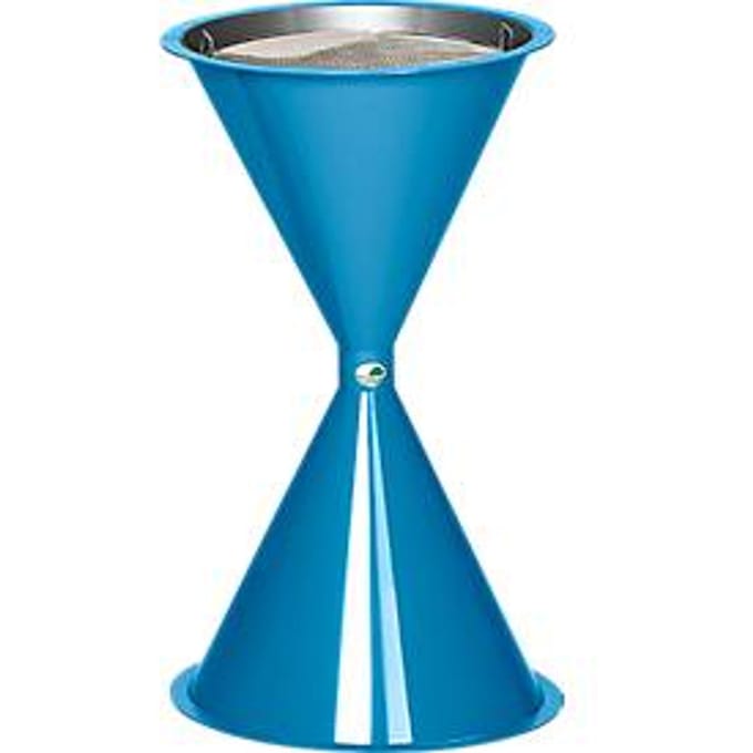 Staande asbak, van kunststof, blauw