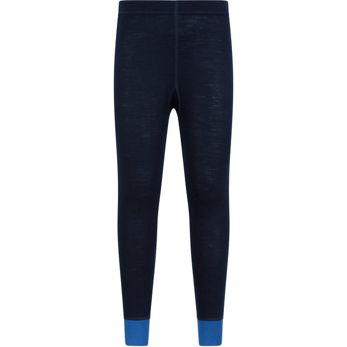 Mountain Warehouse Kinder/Kids II Merino Wol Base Layer Broekje (ZWART/BLAUW)
