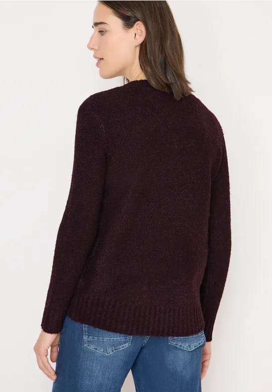 Trui met bouclé V-hals
