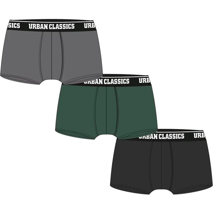 Urban Classics - 3-Pack Boxershorts set - 3XL - Grijs/Groen