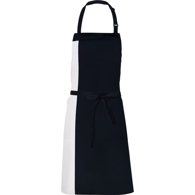 Link Kitchen Wear Unisex Duo Schort voor volwassenen (Zwart/Wit)
