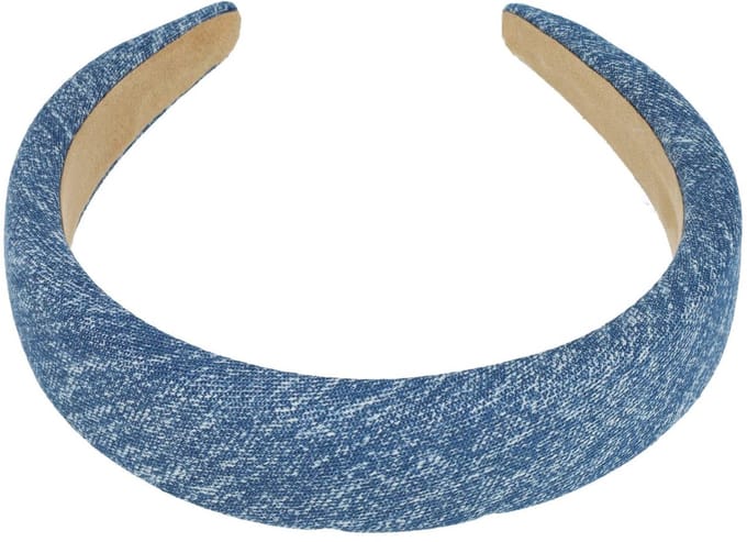 Haarsoires Haarband Diadeem 3cm – Dik Gevuld – Jeans – Blauw
