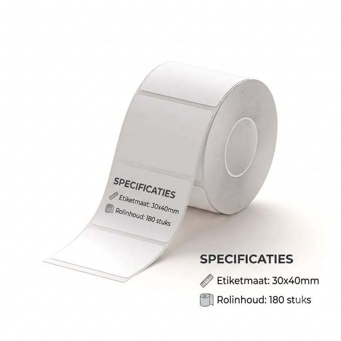 Niimbot - Labels/Etiketten B21/B1/B31/B3S/K3 - 30x40mm - 180 vellen - Wit