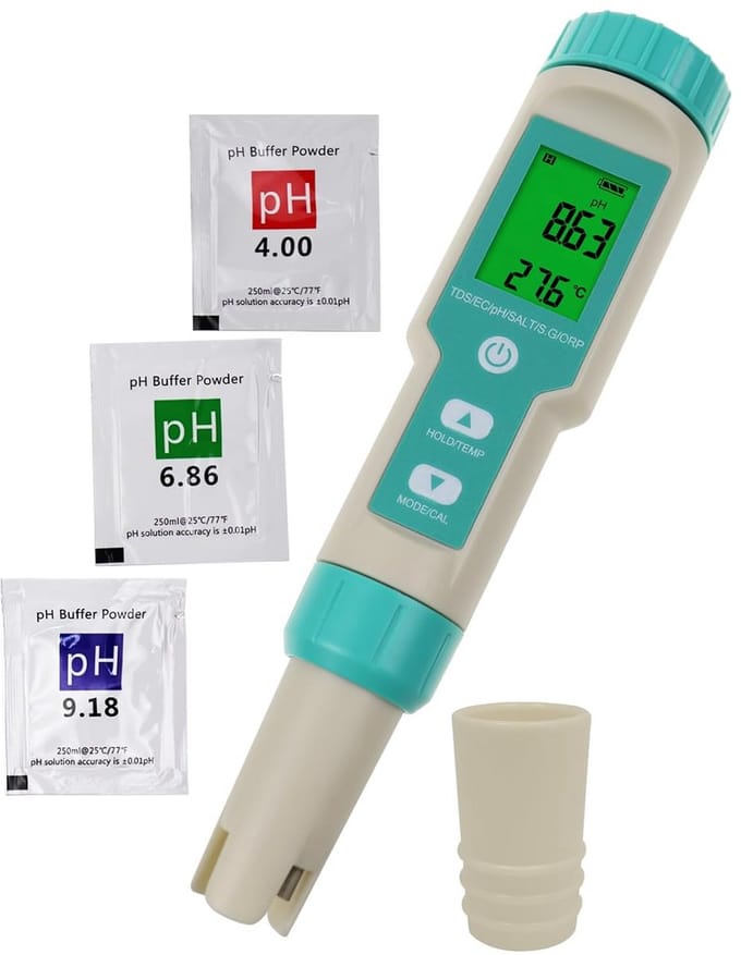 Multifunctionele 7-in-1 Waterkwaliteit Tester pH TDS EC ORP Zoutgehalte Temperatuur Meter