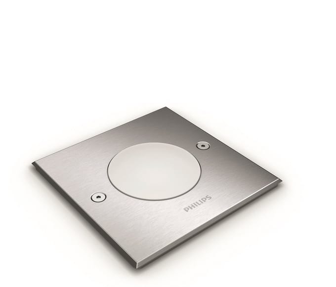 Philips Crust grondinbouwspot, LED 3W, 2700K, roestvrij staal