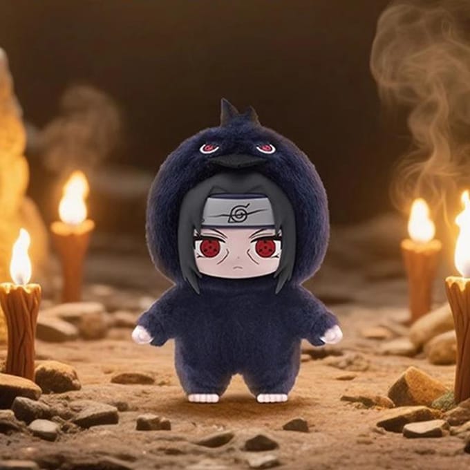 Toptoy Naruto Shippuden Beast Celebration Series Vinyl Figuur Pluche-achtige Textuur Blind Box Chibi Kakashi Sasuke Verzamelobject
