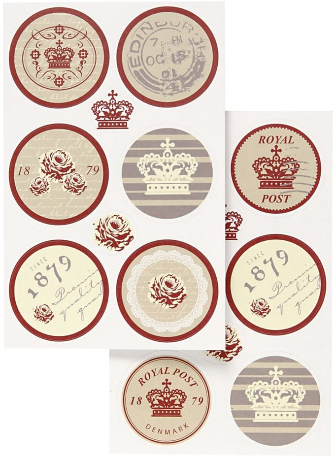 Stickers, vel 9x14 cm, 4 div vellen/ 1 doos