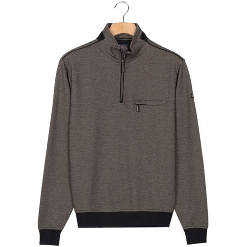 Baileys Trui Sweat Half Zip Two Tone Jacquard Doubleface Interlock Kitt / male
