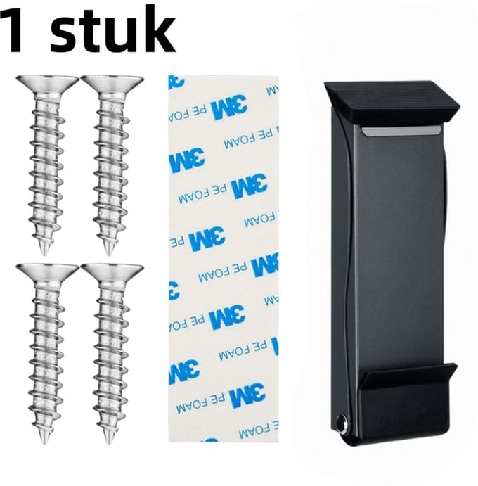 1 stuk - Deurstopper - Deurstopper zonder perforatie, antibotsingsdeurblokkering - zwart