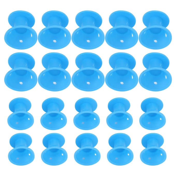 20 stuks Haarroller Zachte Siliconen Verschillende Maten Herbruikbare Haarkruller Haarstyling Tool voor Vrouwen blue