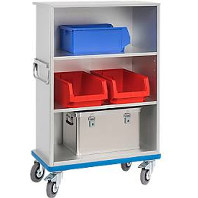 Kastwagen GMÖHLING G®-Cup light, open voorkant, tot 300 kg, 3 etages, volume ca. 460 l