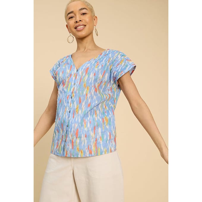 White Stuff Rae  Cotton Vest Blue Printed Taglia: 6 | Magliette intime Outlet | Donna | Blu
