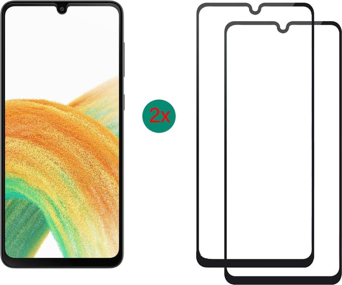 Screenprotector Geschikt voor Samsung Galaxy A33 5G screenprotector zwart Beschermglas Screenprotector Geschikt voor Samsung Galaxy a33 5g screenprotector glas - Screenprotector Geschikt voor Samsung Galaxy A33 5g - 2 stuks
