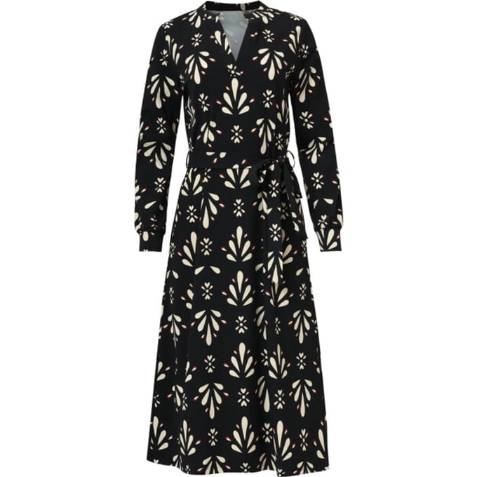 Smashed Lemon Ornamental geprint zwart en wit travel jurk |