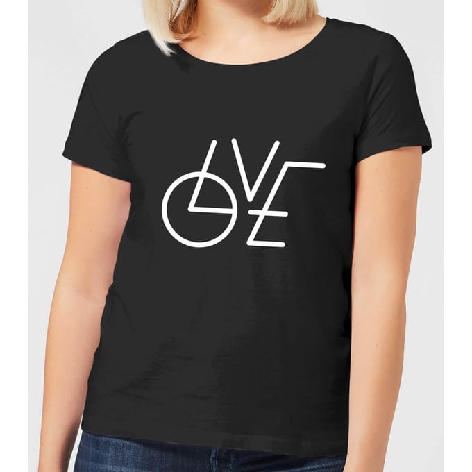 LOVE Modern Dames T-shirt - Zwart - 3XL
