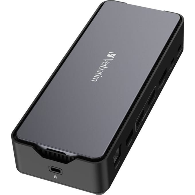 Verbatim Pro - docking station - USB-C - 2 x HDMI DP - 1GbE - SSD 256 GB