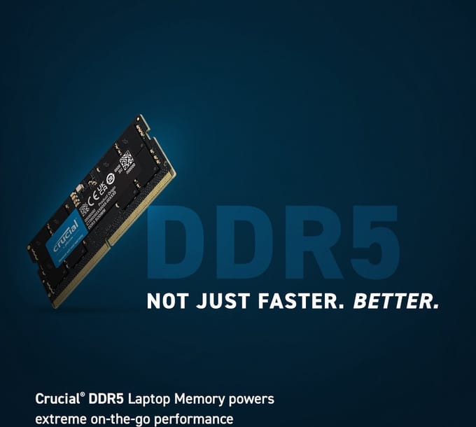 Crucial CT8G56C46S5 geheugenmodule 8 GB 1 x 8 GB DDR5 262-pin SO-DIMM ECC