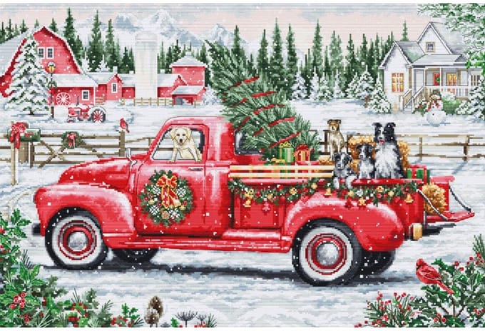 Borduurpakket Luca-S - Red Christmas- Rode Kerst - BU5101