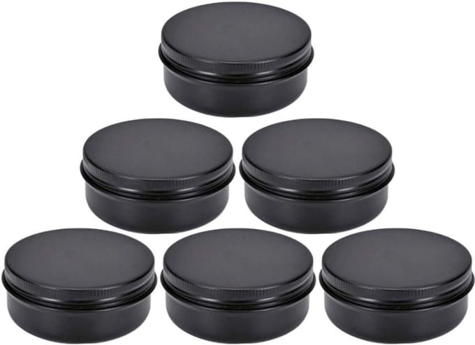 Dailygoods- Aluminium Blikken 150ml/5oz - Zwart - 6 Stks - Ronde