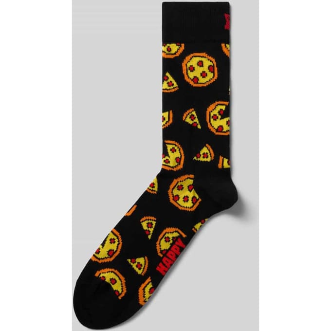 Happy Socks Sokken Pixelated Pizza - Maat 41-46 - Heren - Grappige sokken - Halfhoge sokken