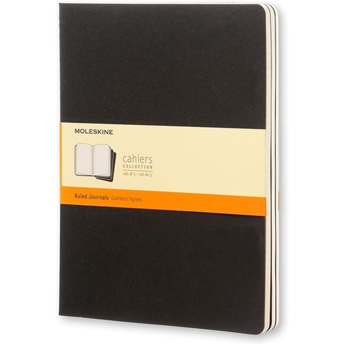 Moleskine Cahier Journals - Extra Large - Gelinieerd - Zwart - set van 3