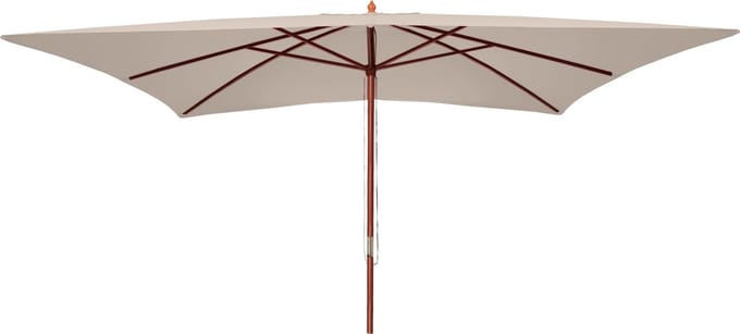 Parasol Florida, tuinparasol marktparasol, 3x4m polyester/hout 6kg ~ crème