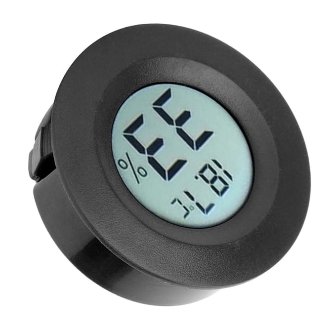 Mini Circulair Ingebouwde Digitale LCD Thermometer Hygrometer Vochtigheid Temperatuurmeter Binnen Zwart zwart