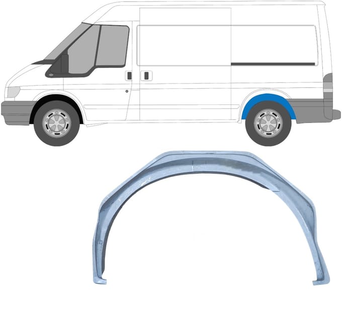 Binnenste reparatiepaneel achter wielkast voor Ford Transit 2000-2013 / Links