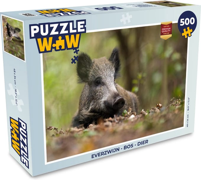 Puzzel Everzwijn - Bos - Dier - Legpuzzel - Puzzel 500 stukjes