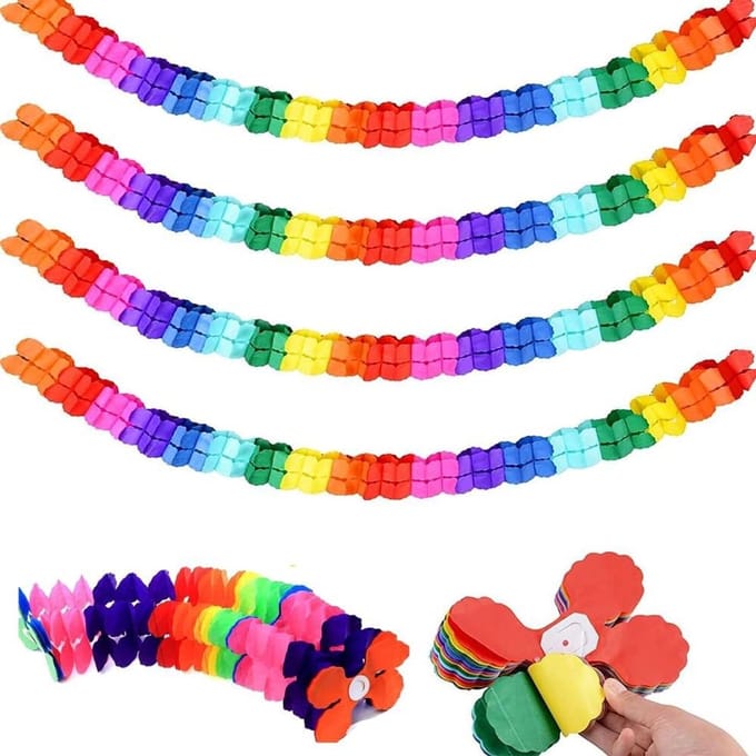 Kleurrijke Feestdecoratie - Dailygoods- Verjaardagsslinger 4 Stuks