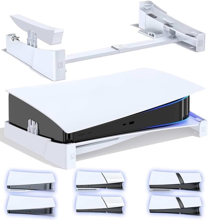 PS5 horizontale standaard, PS5-houder compatibel met Playstation 5-console, horizontale PS5-houder, PS5-basis, verbeterde PS5-bureaustandaard met bevestigingsschroeven, PS5-accessoires