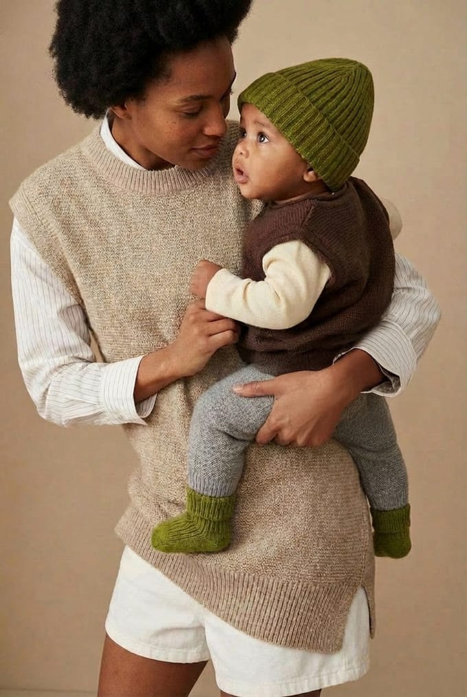 Merinowol Gebreide Baby Muts - Pickle 44