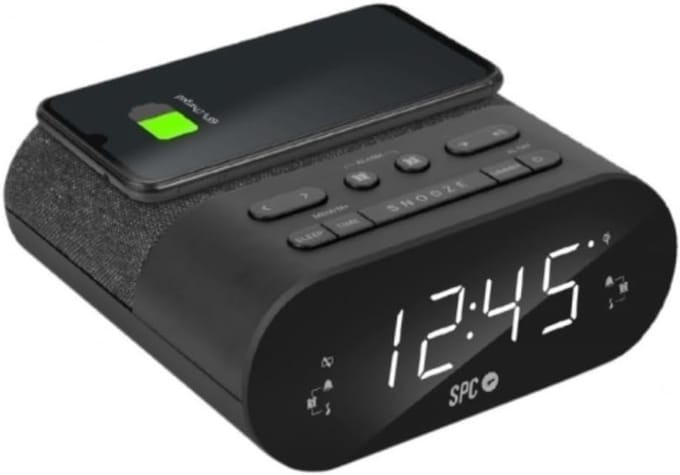 Digitale Wekkerradio met Draadloos Opladen (Qi) en Dubbel Alarm