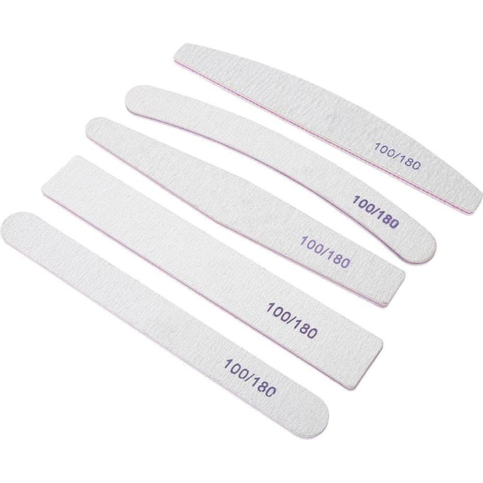 5 Stuks Dubbelzijdige Schuur Buffing Nagelkunst Buffer Vijlen Professioneel Manicure Tip Gereedschap white